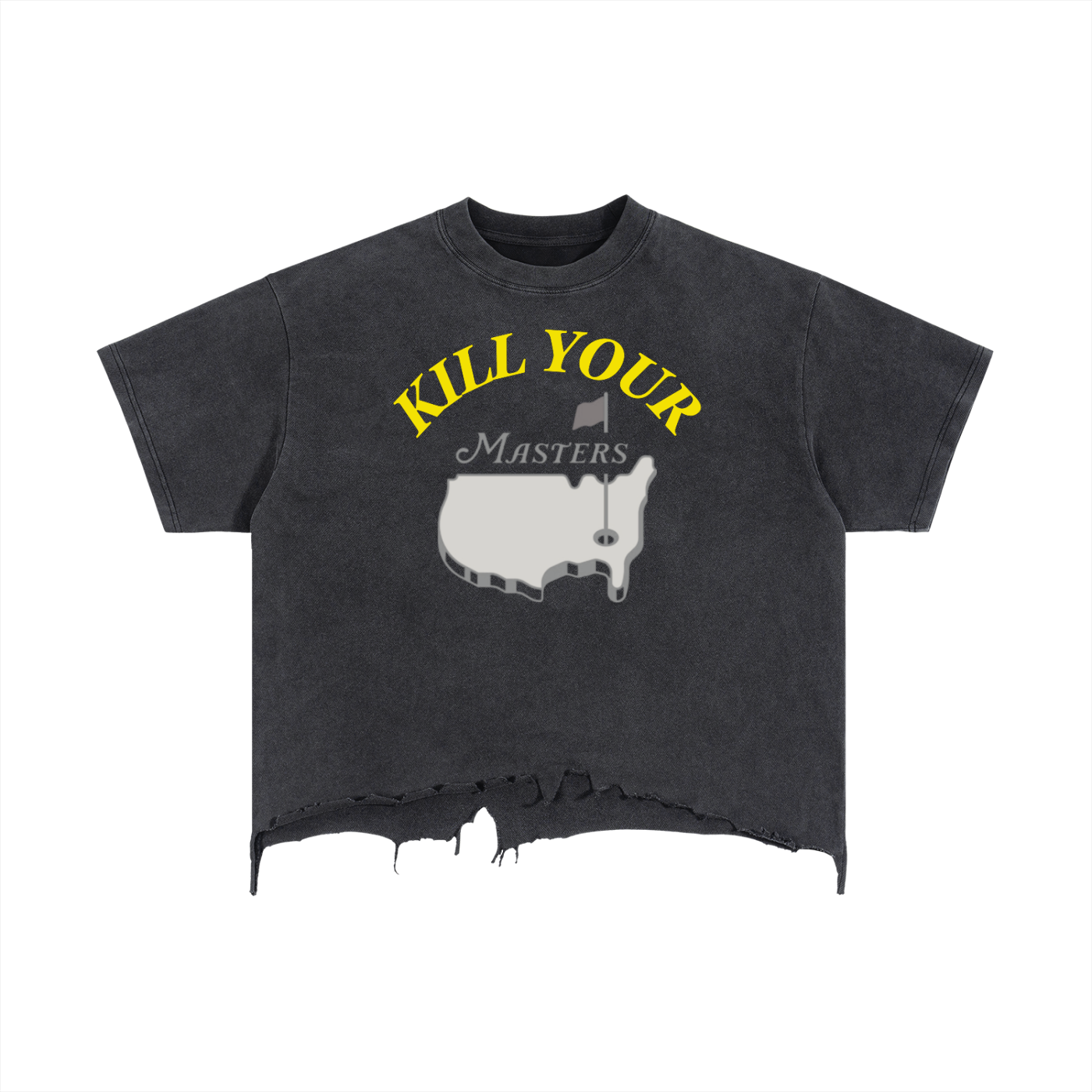 TIL DEATH DO US PAR VINTAGE WASH YINZ GOLF KYM UNISEX BOXY DISTRESSED HEM T SHIRT