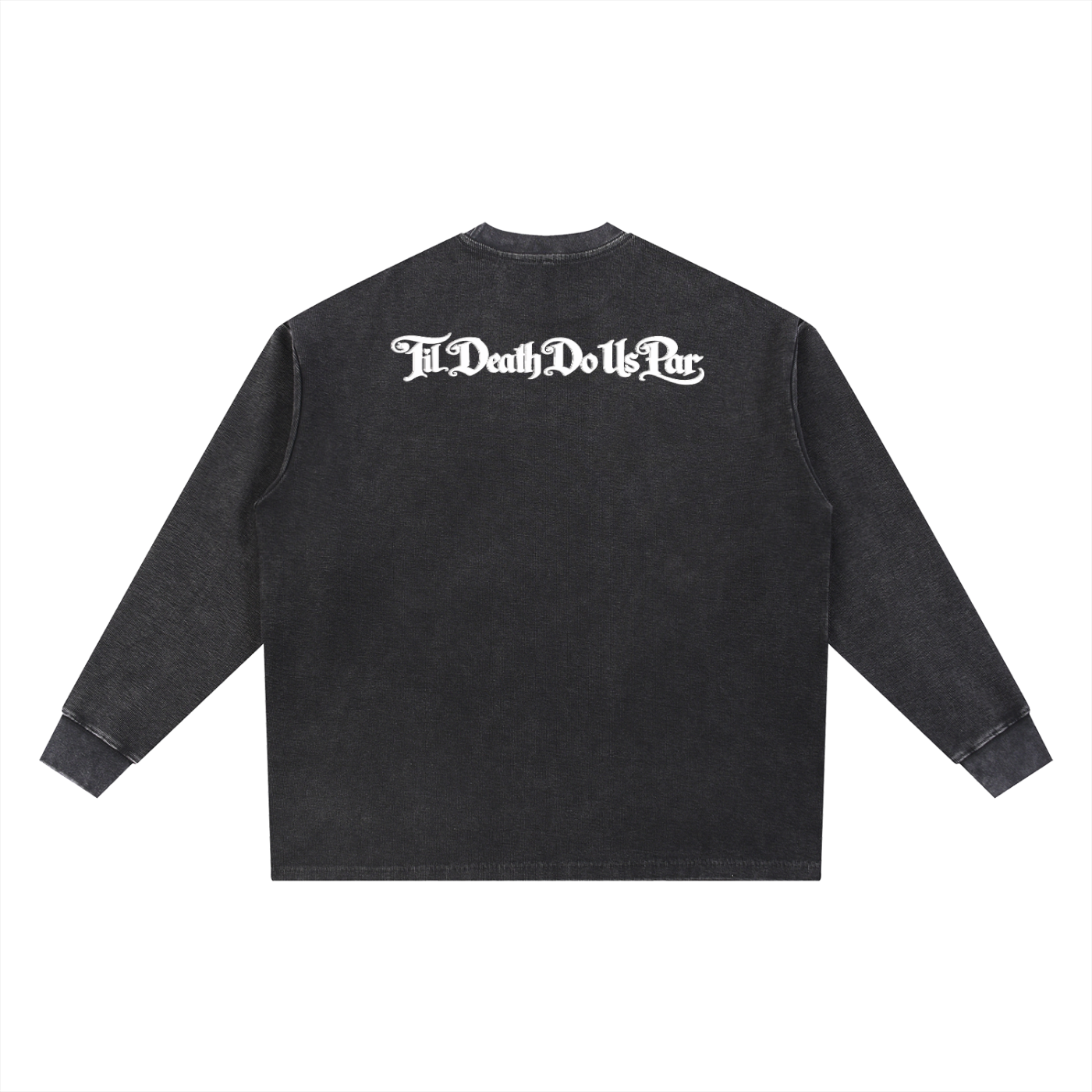 TIL DEATH DO US PAR YINZ GOLF KYM OVERSIZED UNISEX LONG SLEEVE WAFFLE T SHIRT