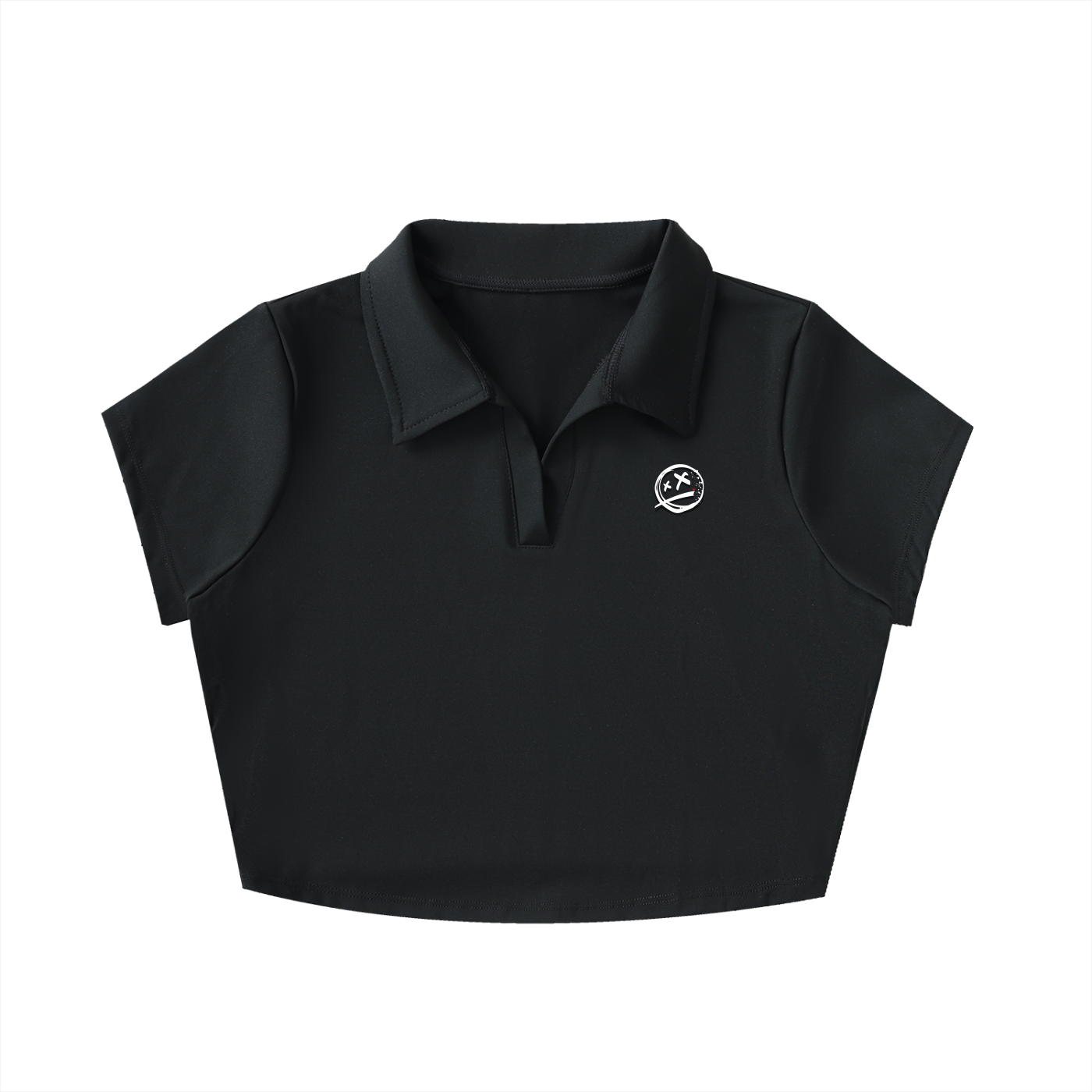 V-Neck Lapel Crop Top
